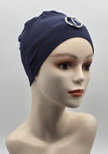 Load image into Gallery viewer, Bonnet et foulards modèle Bohémienne - Marine