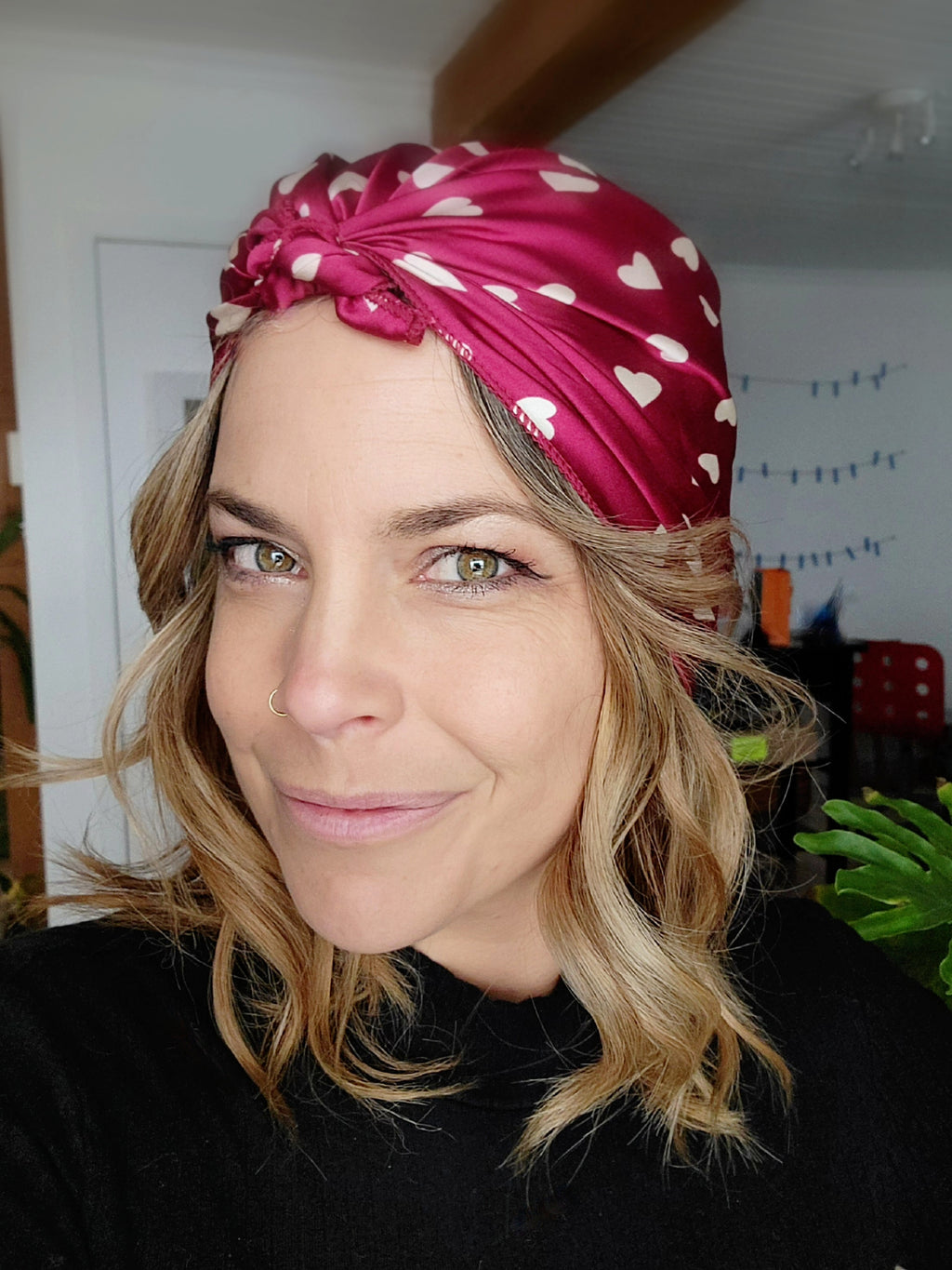 Foulard "Rouge bordeaux et coeur"