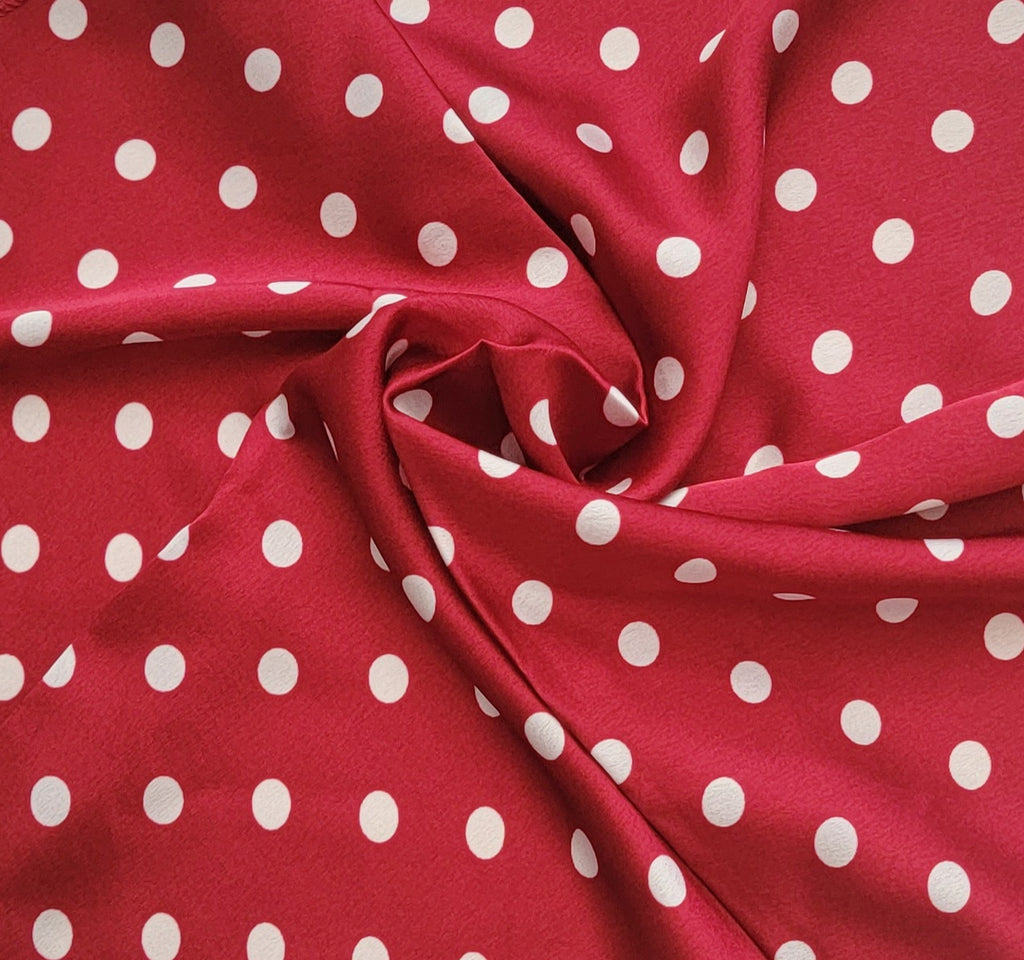 Foulard " Bordeaux et pois blancs"