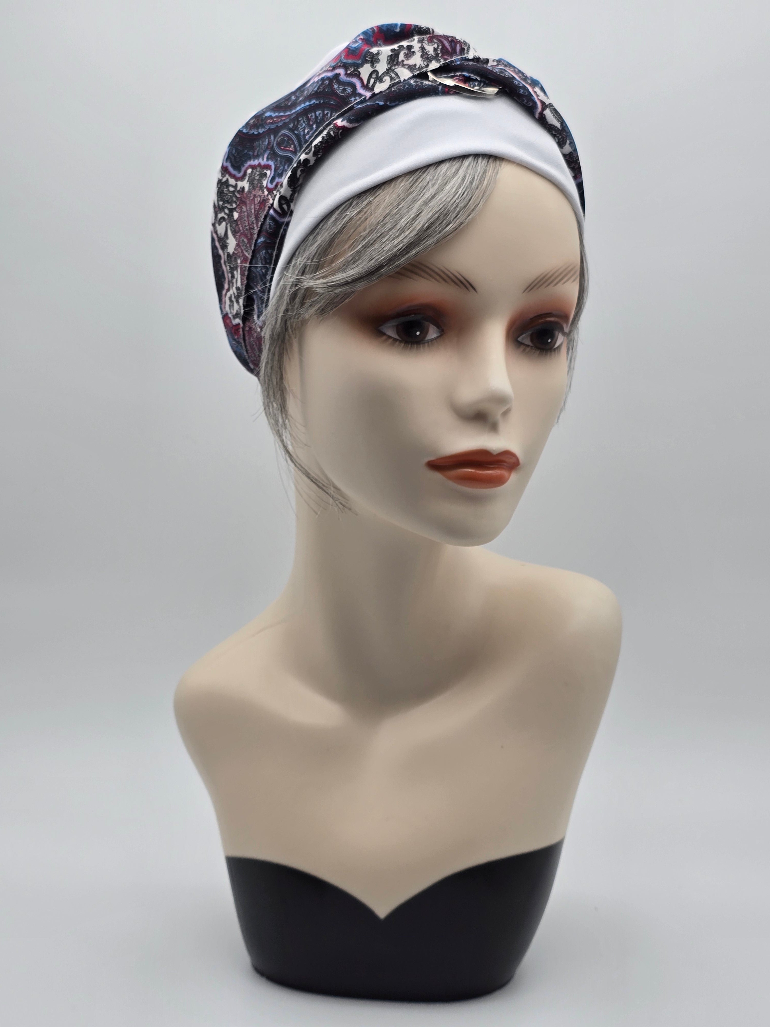 Bonnet et foulards modèle Bohémienne - Blanc
