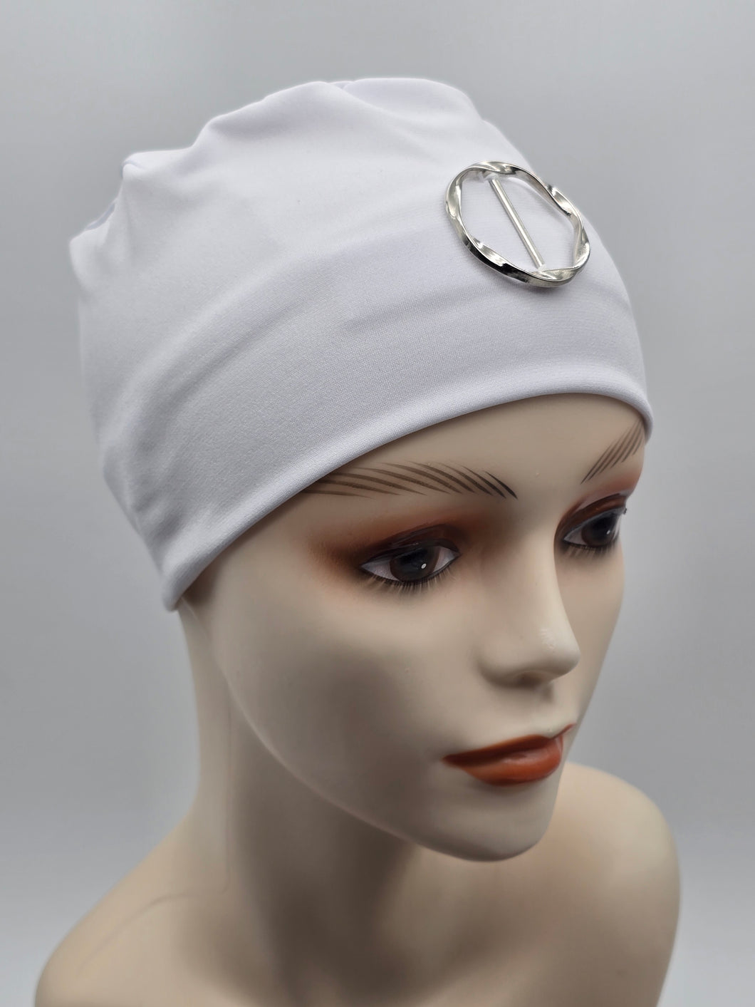 Bonnet et foulards modèle Bohémienne - Blanc