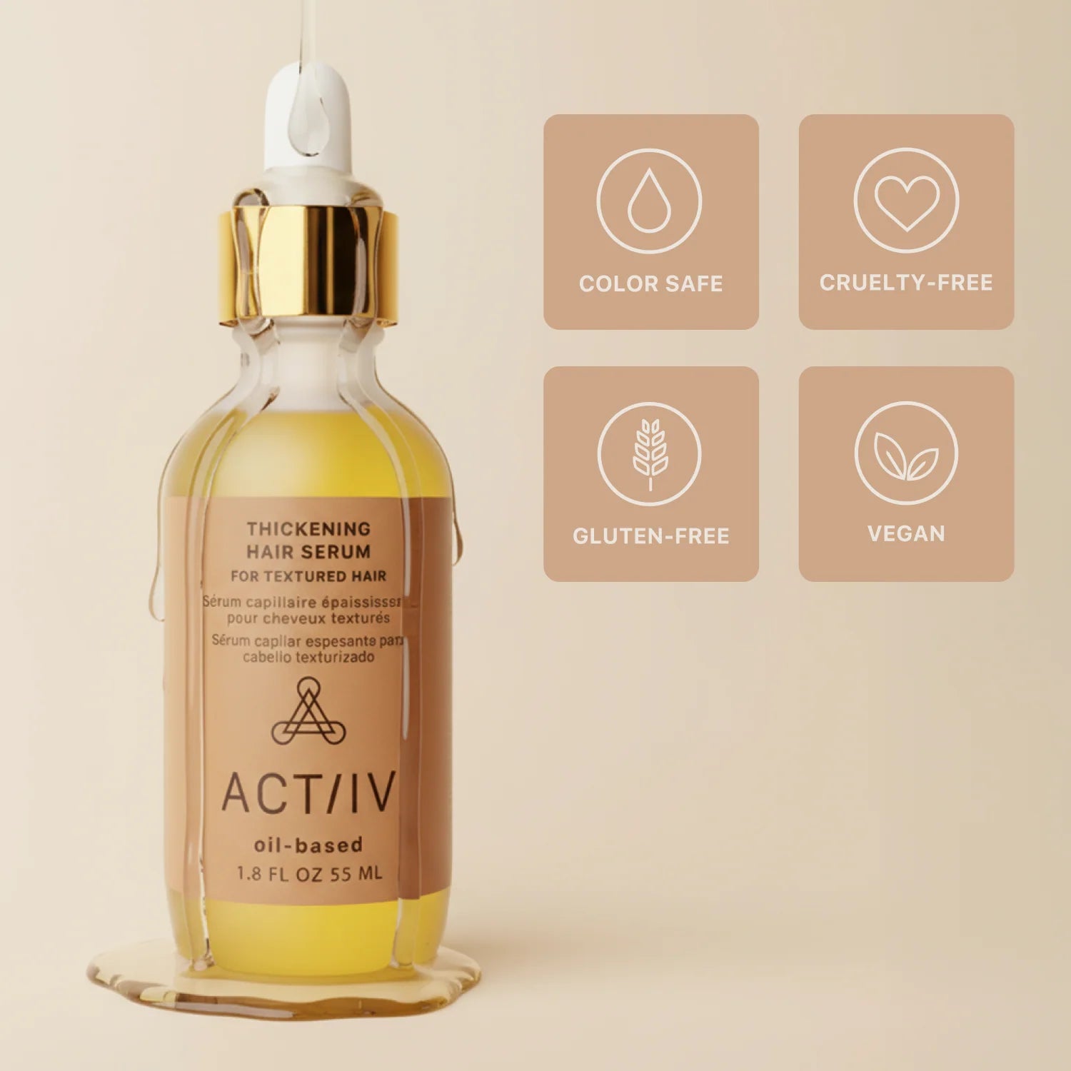 Sérum capillaire épaississant à base d'huile - Cheveux texturés