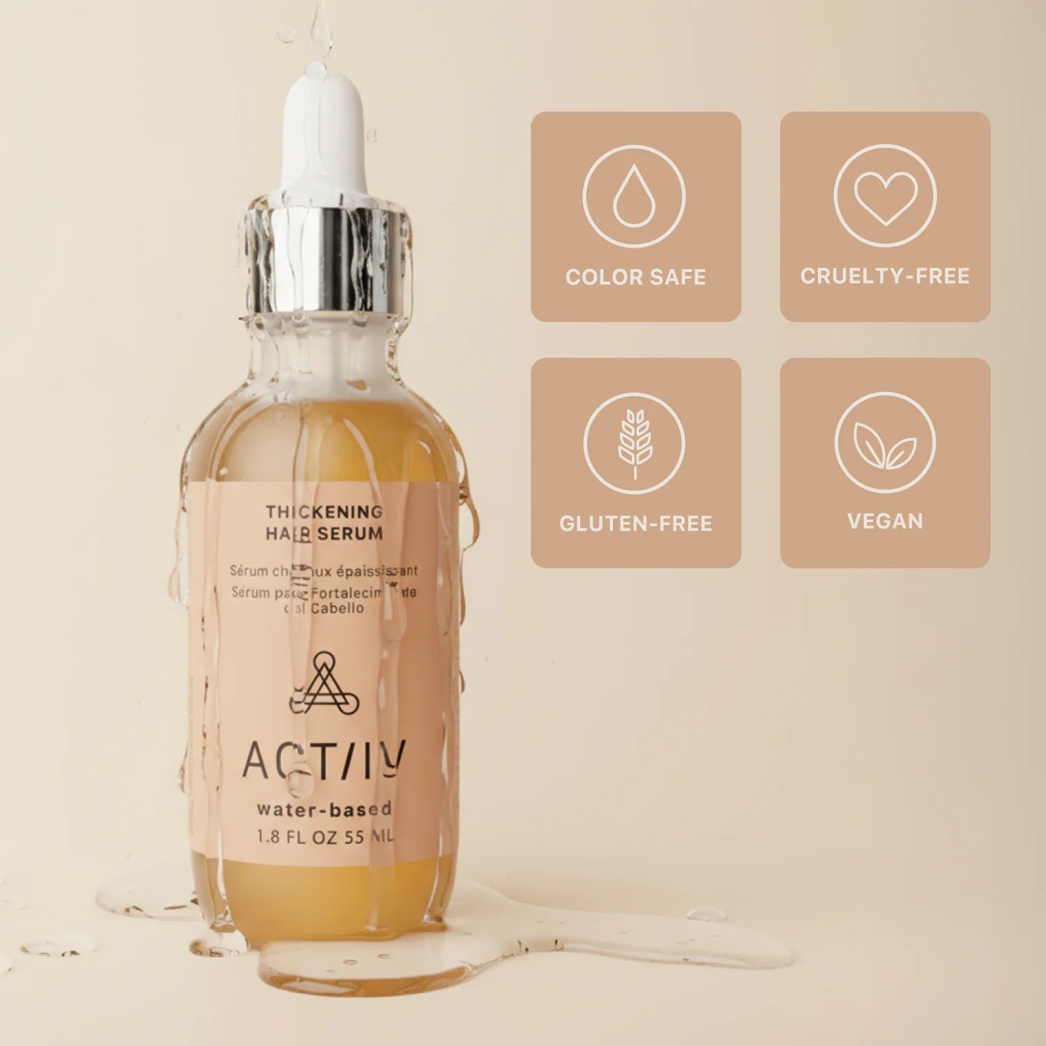 Sérum capillaire épaississant à base d'eau