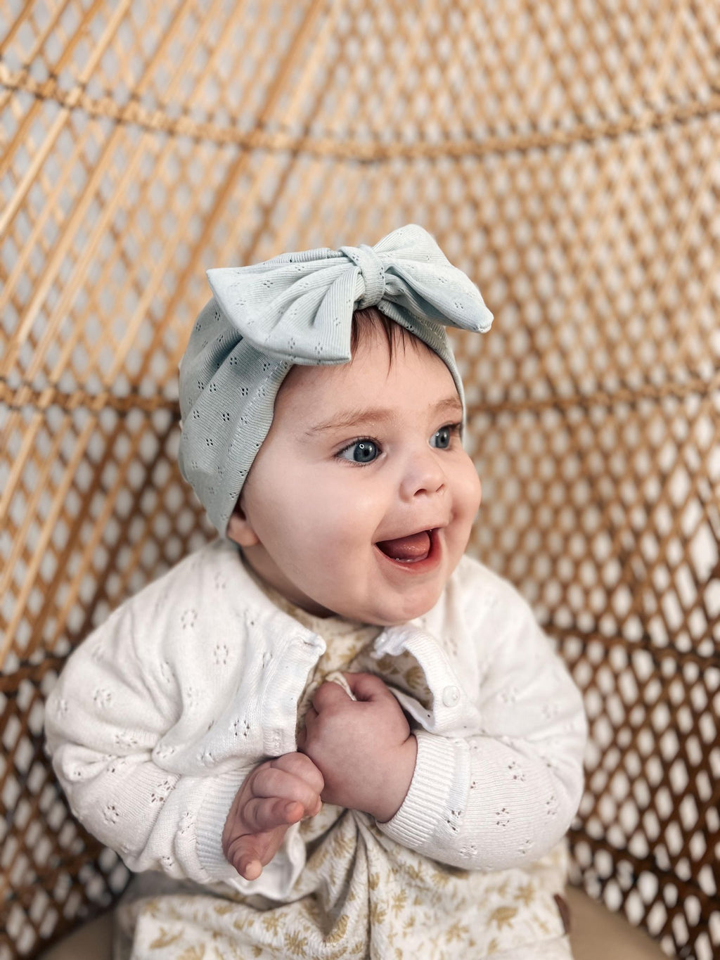 Bonnet Fée Morgane - Bleu/vert pastel