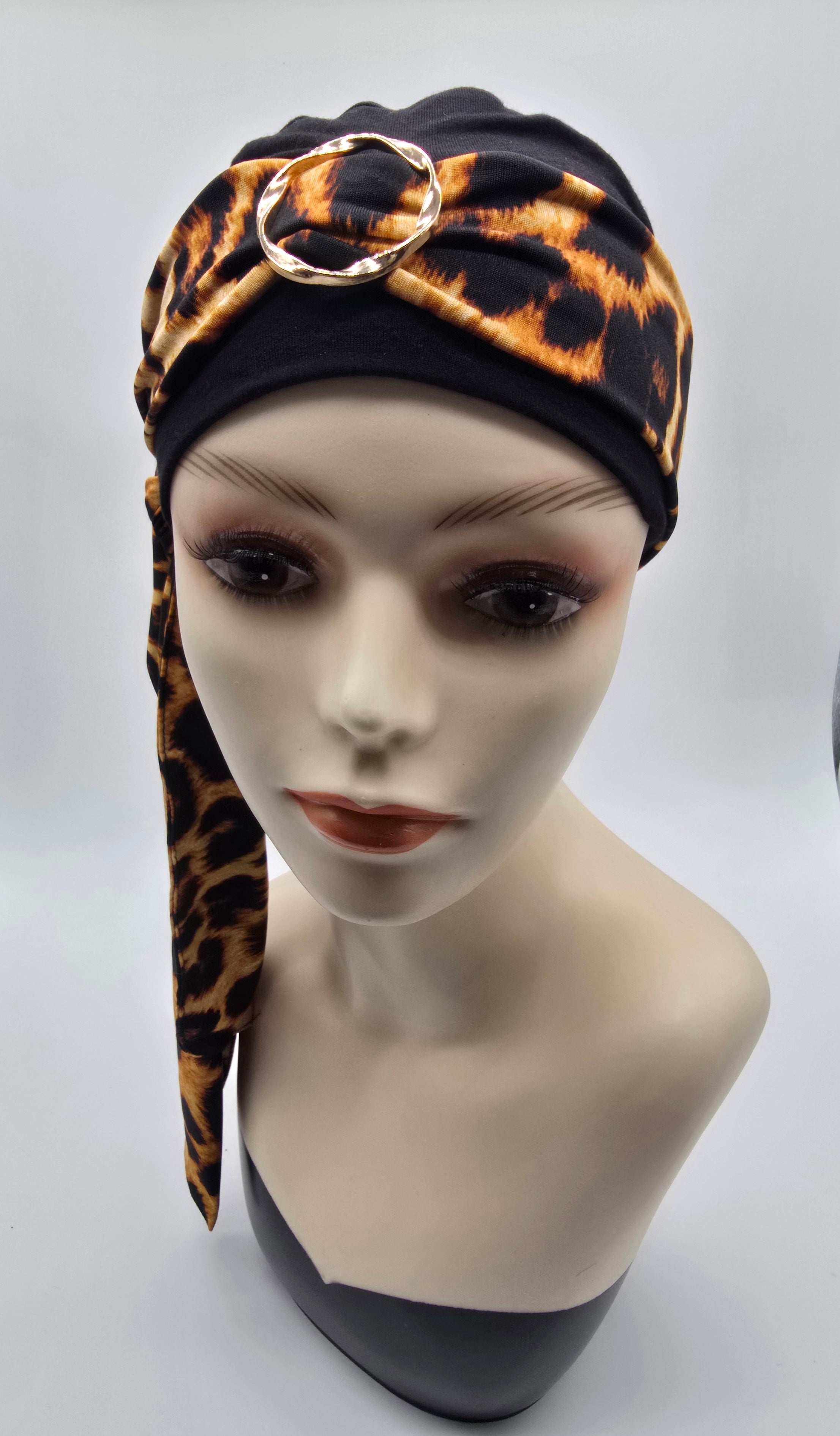 Bonnet et foulards modèle Bohémienne - imprimé animal