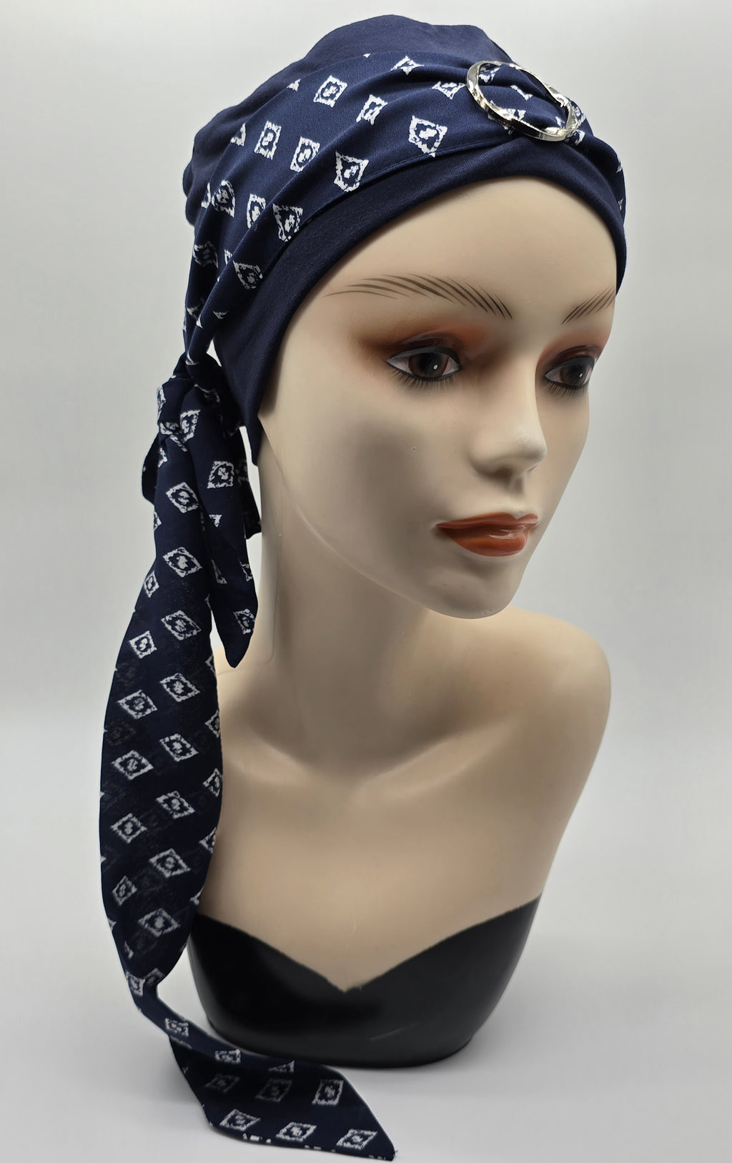 Bonnet et foulards modèle Bohémienne - Marine