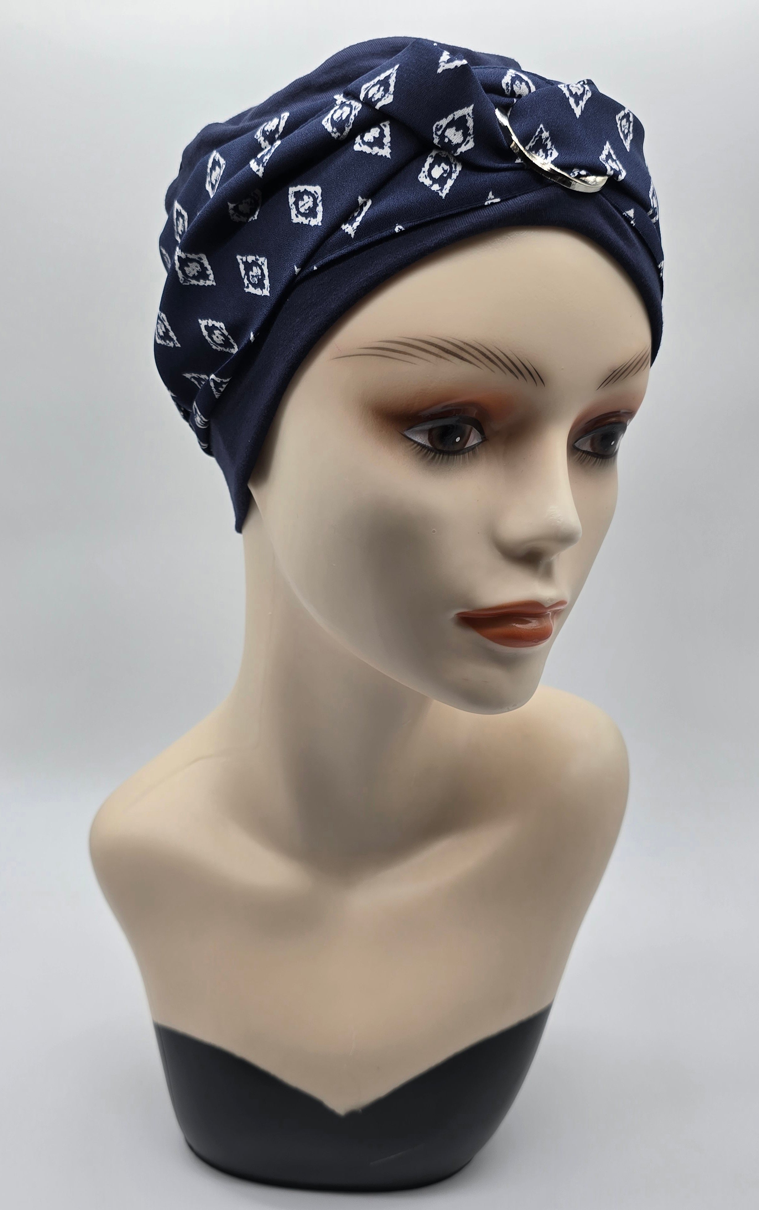 Bonnet et foulards modèle Bohémienne - Marine