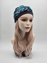 Load image into Gallery viewer, Bonnet et foulards modèle Bohémienne - Marine
