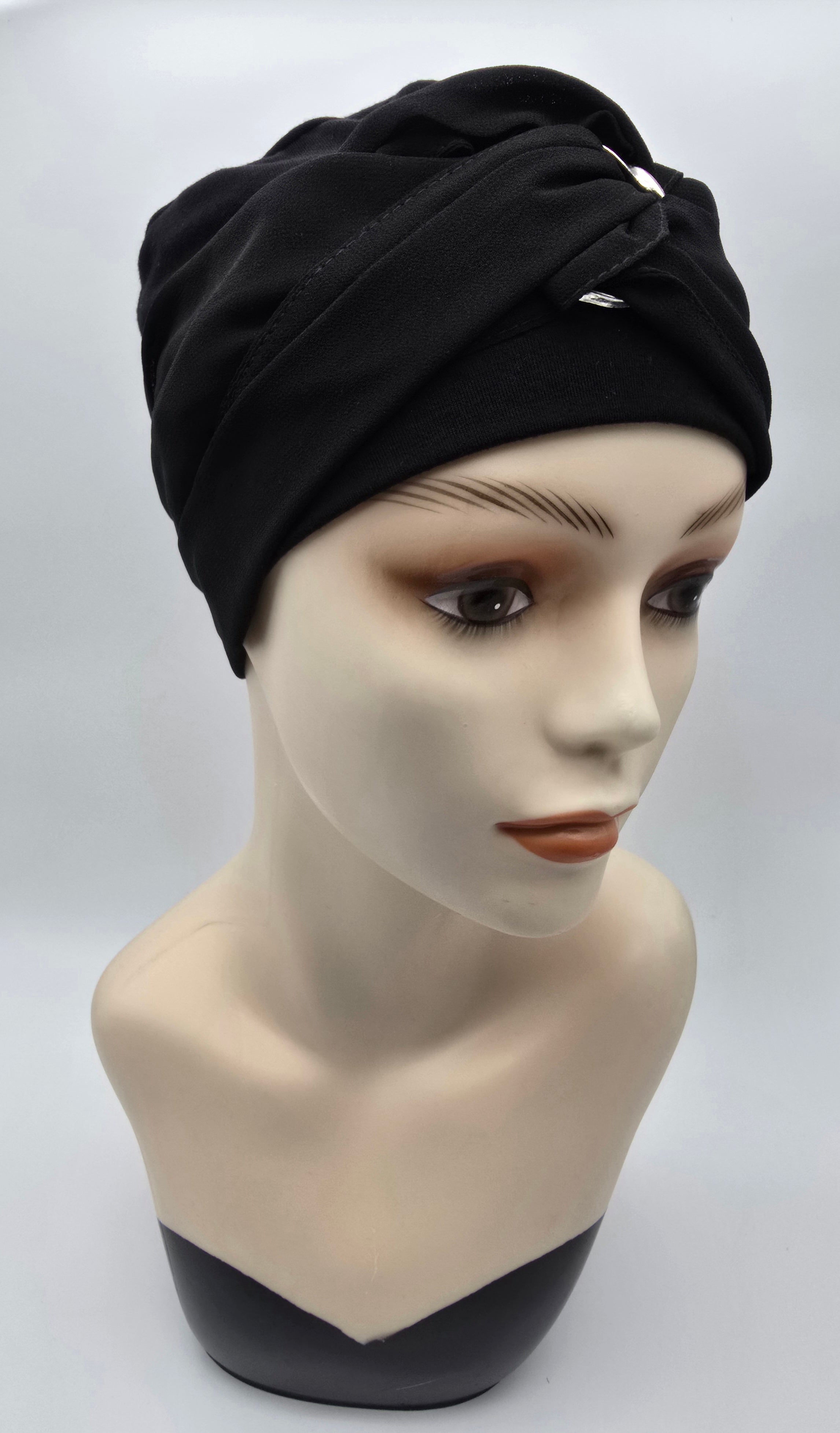 Bonnet et foulards modèle Bohémienne - Noir