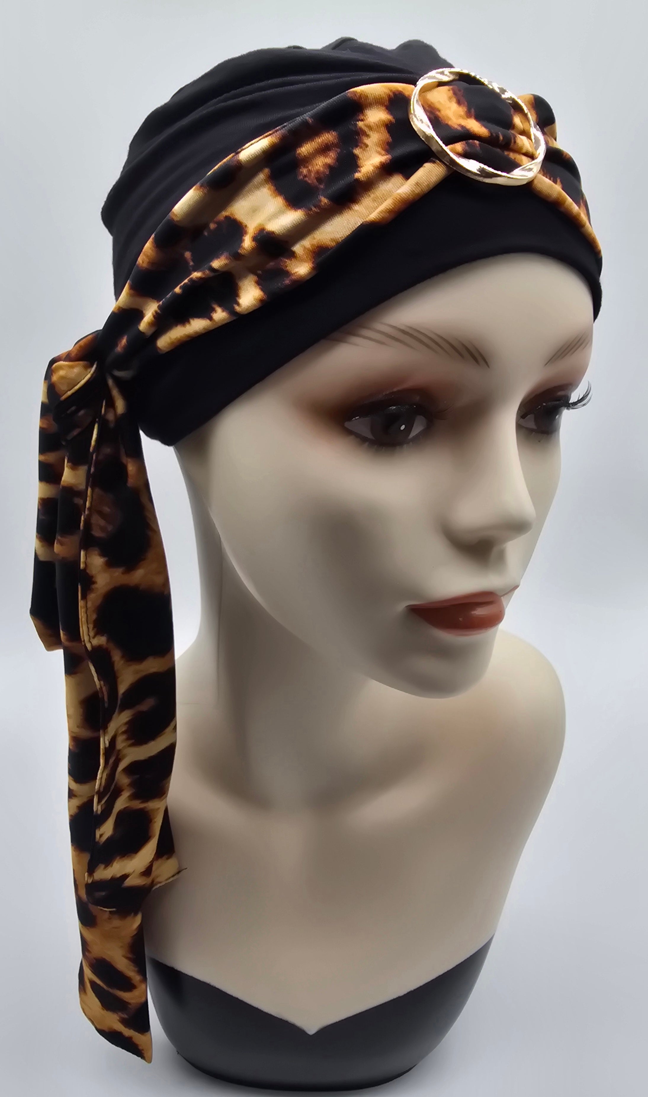 Bonnet et foulards modèle Bohémienne - imprimé animal
